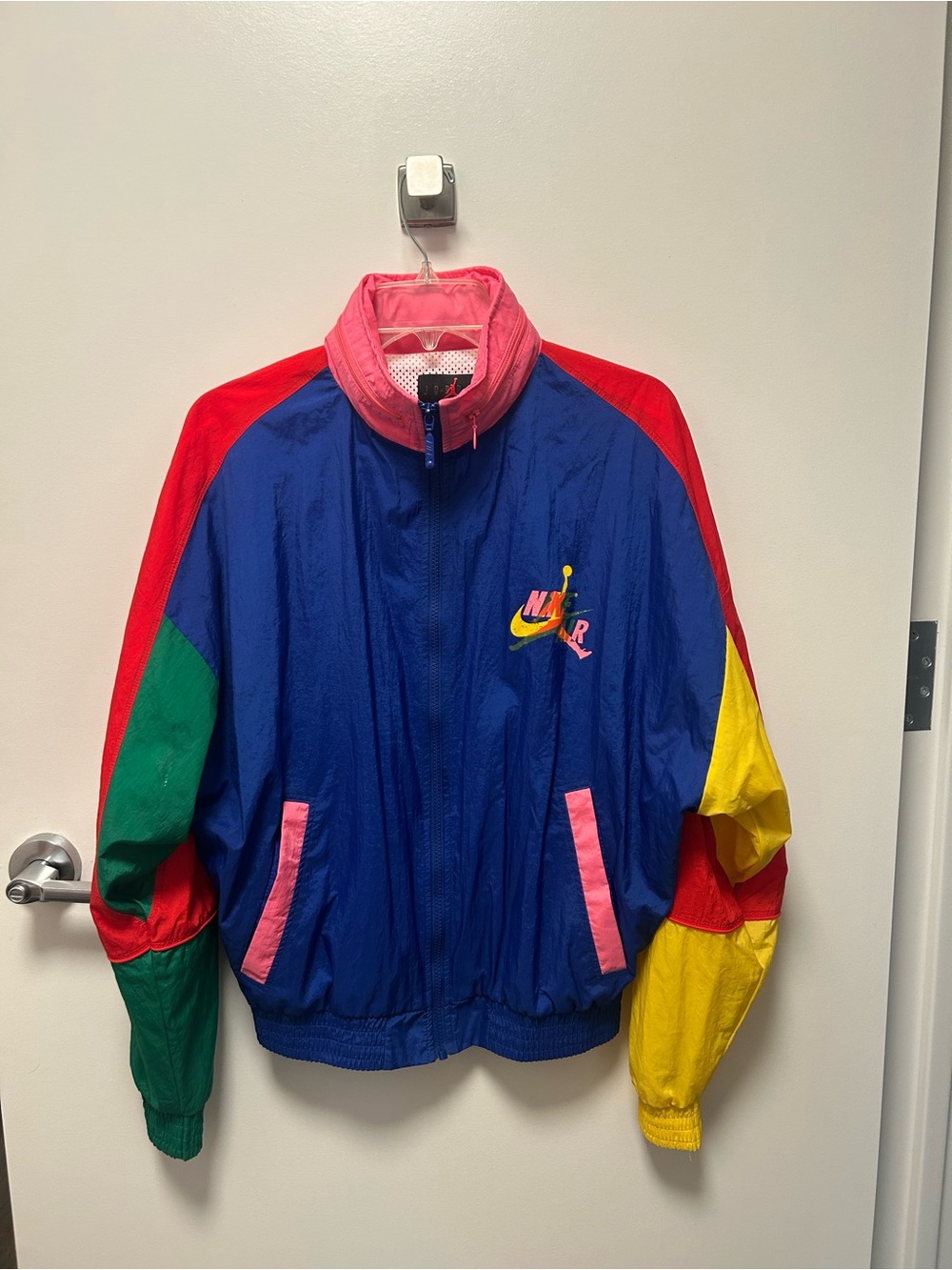 Nike Air Jordan Colorblock Puffer Jacket - Blue, Red, Green, Yellow & Pink